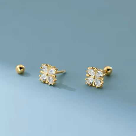 【Silver925】ミニフラワーピアス 2色展開