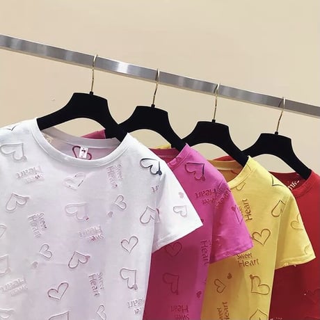 ハートシースルー Tシャツ 4色展開