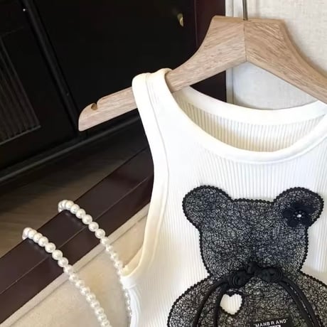 デコレーションベアータンクトップ 2色展開