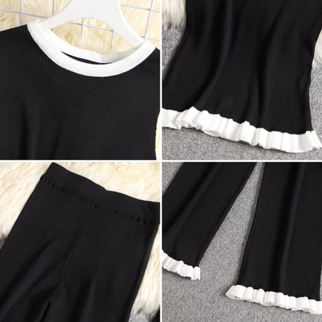 フリルサマーニット セットアップ 4色展開