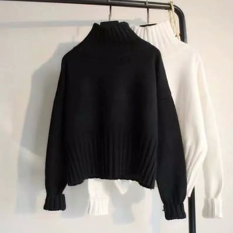 ハイネック ソフトニット 2色展開