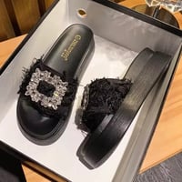ビジューフリンジサンダル 2色展開