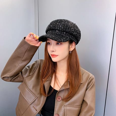 ツイードキャスケット 2色展開
