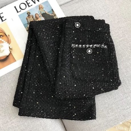 ステッチツイード ワイドパンツ