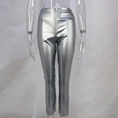 ジッパー レザーレギンス 2色展開