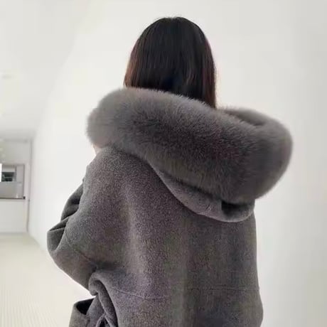 【高品質】フォックスファー カシミヤウールコート 5色展開