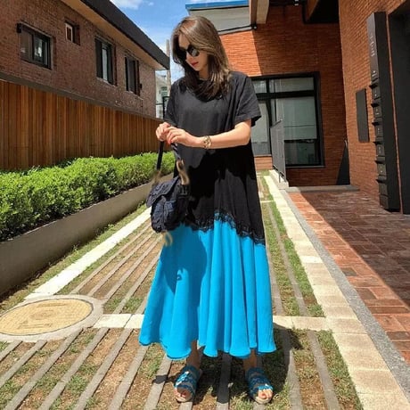 レイヤード カラーワンピース 2色展開