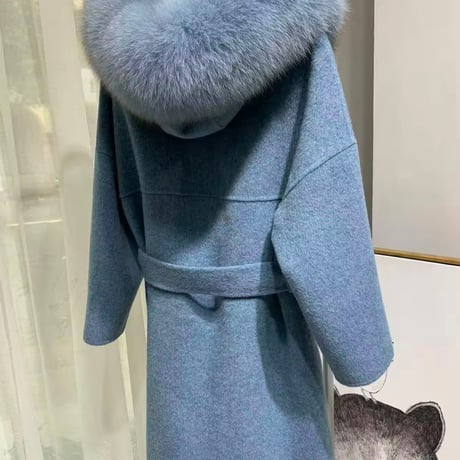 【高品質】フォックスファー カシミヤウールコート 5色展開