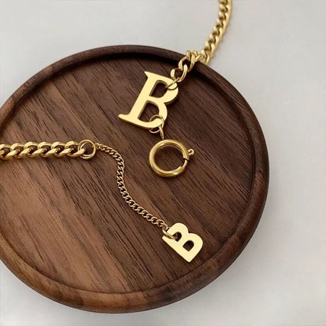 Bモチーフ チェーンストラップネックレス 2色展開
