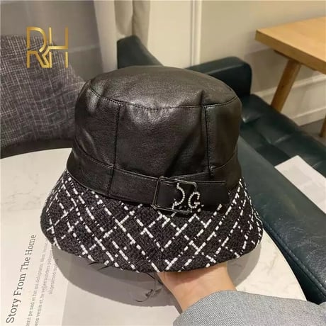 ツイード切り替え ストーンバケットハット 3色展開