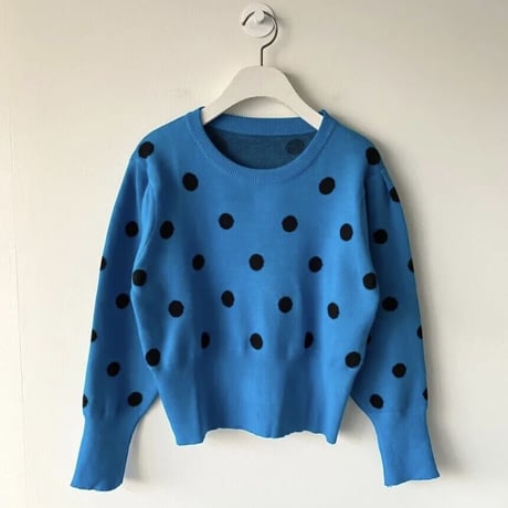 ドットギャザースリーブ ニット 4色展開