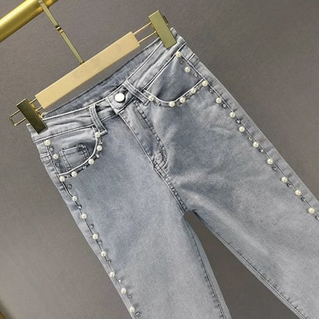 パールストーン デニムパンツ