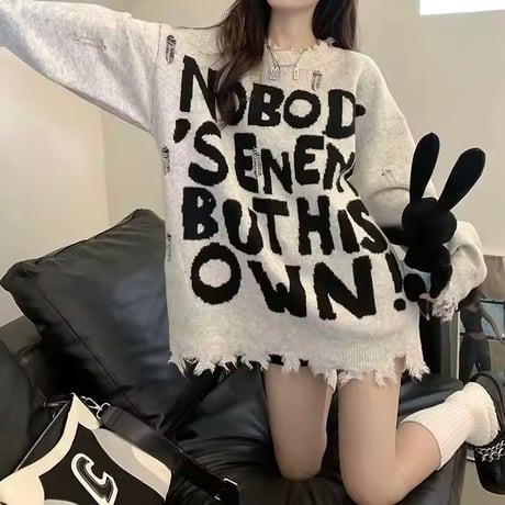レタークラッシュニット 3色展開