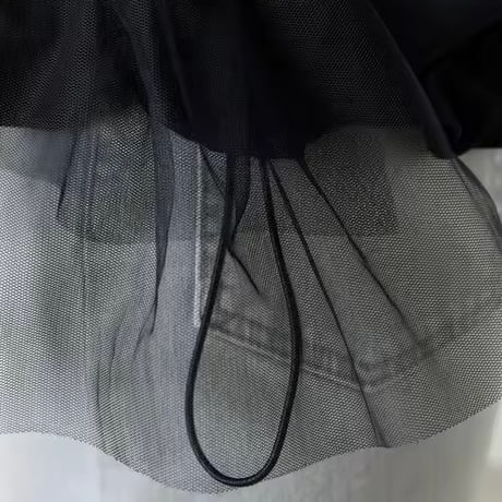 チュールパッチワークデニムジャケット 3色展開