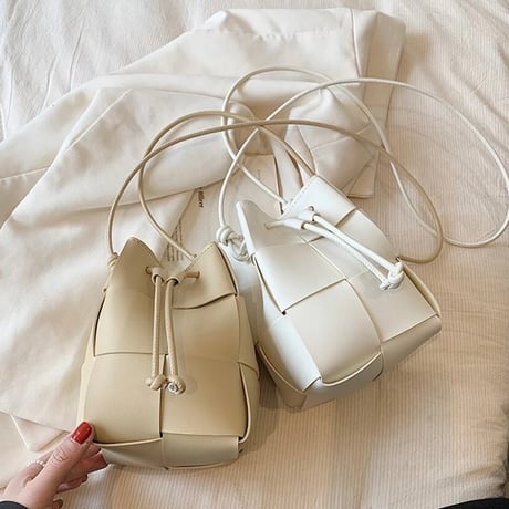 クロシェレザー バケットバッグ 7色展開