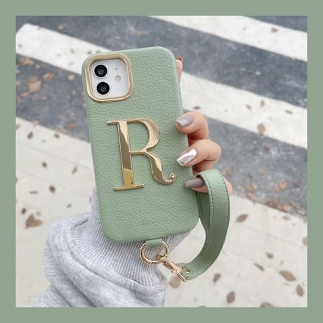 【カスタム】ゴールドアルファベット iPhoneケース 6色展開