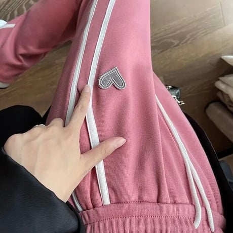 ハートワッペン ラインスウェットパンツ 6色展開