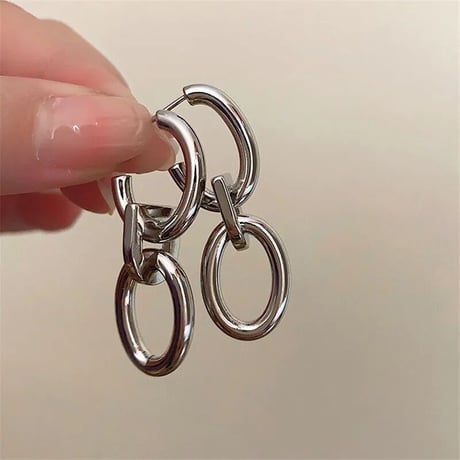 リングチェーン ピアス 2色展開