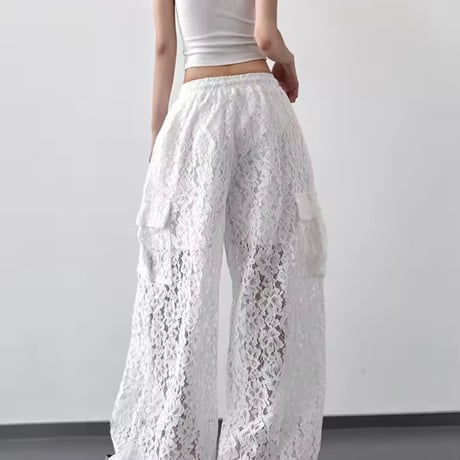 レースワイドパンツ 2色展開