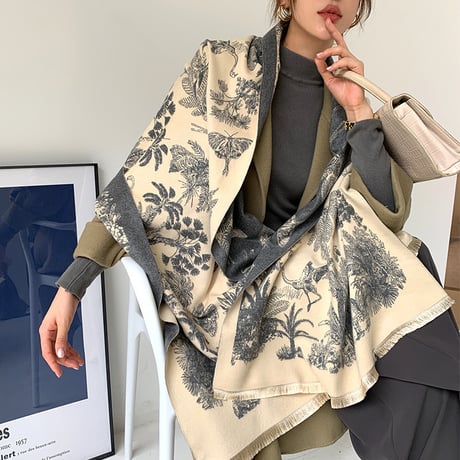 グラフィックデザイン ショール 5色展開
