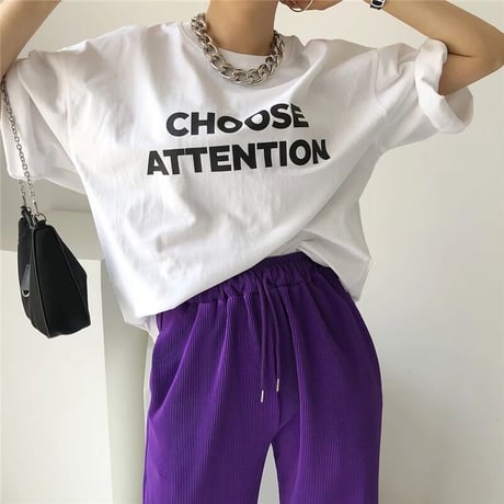 オーバーロゴ シンプルTシャツ 2色展開