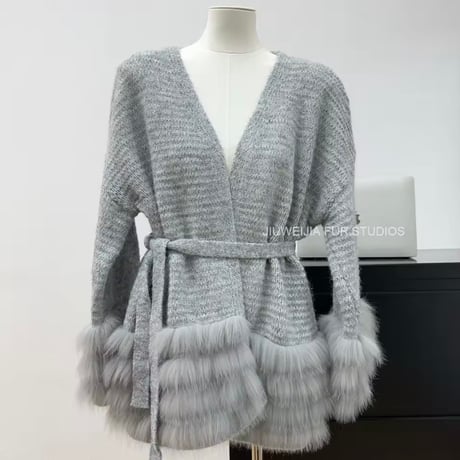 ヘムファーカーディガン 3色展開