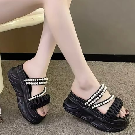 パールギャザーサンダル 6色展開