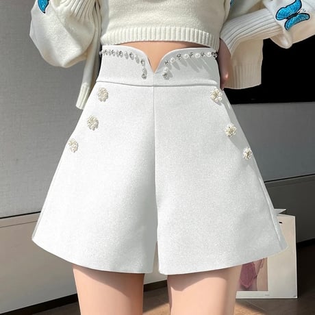 パールビジュー ショートパンツ 2色展開