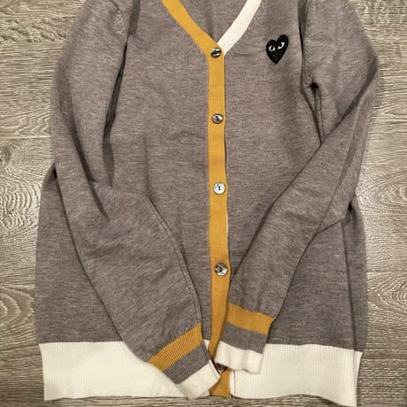 ハートフェイス イエローラインカーディガン 2色展開