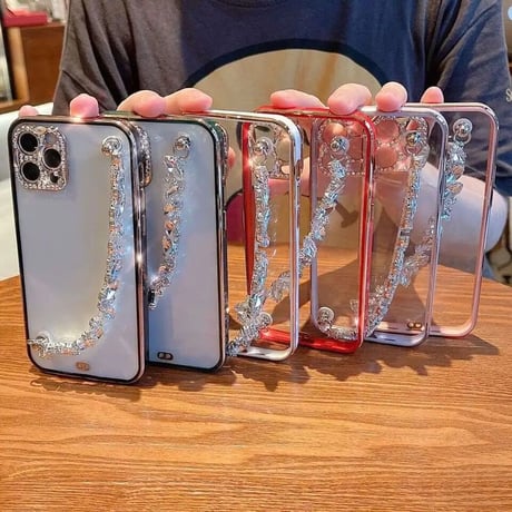 ビジューストラップ iPhoneケース 6色展開