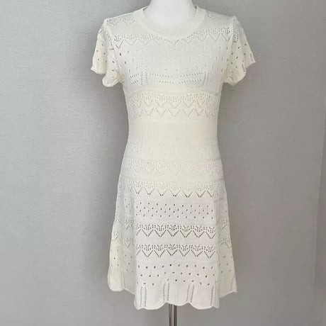 クロップトップ ニットワンピース 2色展開