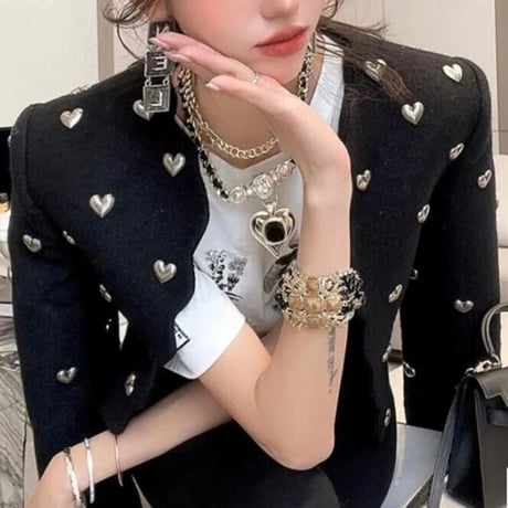 ハートモチーフ ロングスリーブジャケット