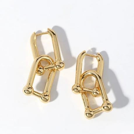 ダブルフープピアス 2色展開