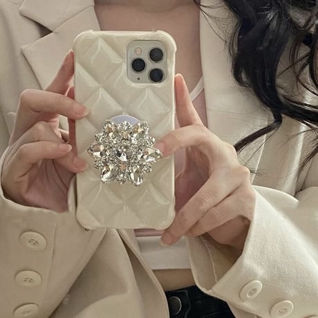 ビッグビジューフラワー iPhoneケース
