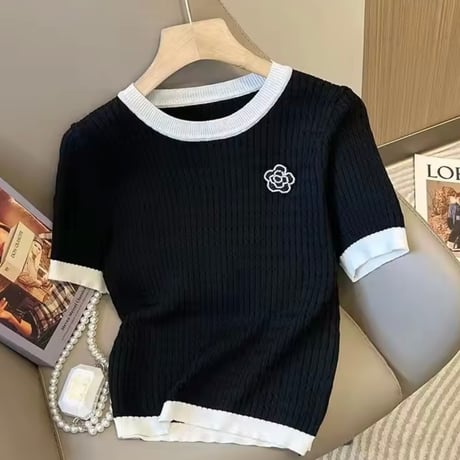 モノトーンローズサマーニット 2色展開