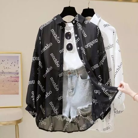 シフォン メッセージブラウス 2色展開