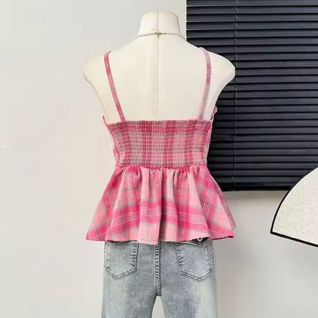 チェックフレアキャミソール 3色展開