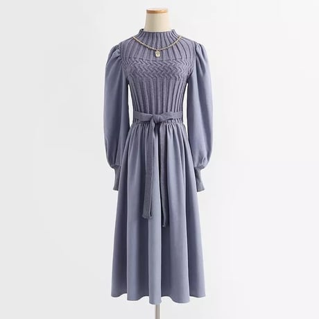 バブルスリーブ ニットワンピース 3色展開