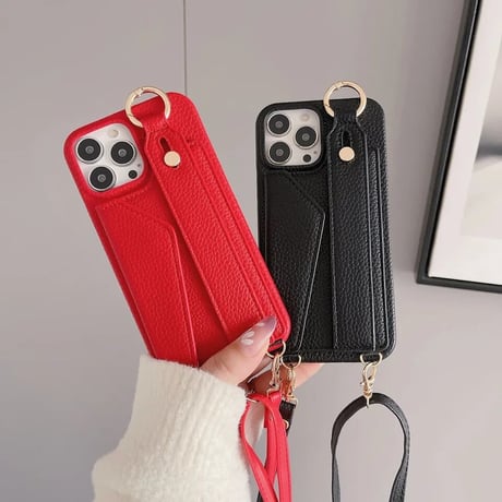 レザーストラップ カードケースiPhoneケース 9色展開