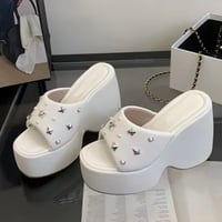 シルバースタッズハイソールサンダル 2色展開