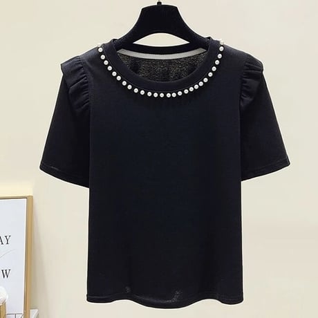 パールライン ポイントフリルTシャツ 3色展開