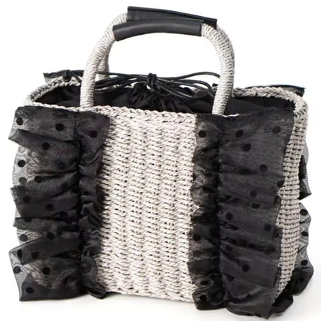 ドットチュールストローバッグ 3色展開
