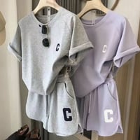 Cステッチ スウェットセットアップ 2色展開