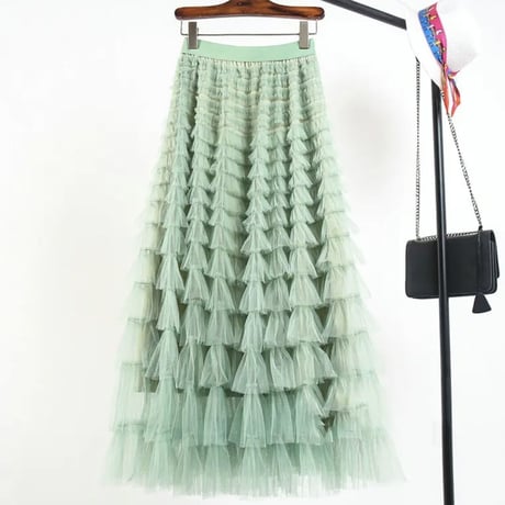 ロングチュールスカート 12色展開