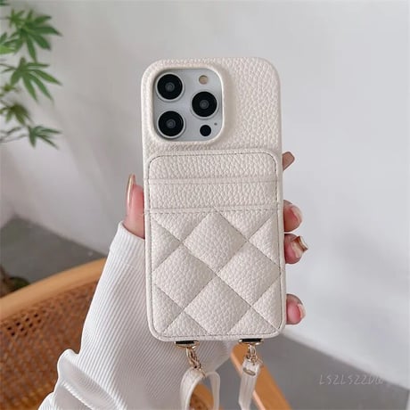 カードケース キルティングストラップiPhoneケース 8色展開