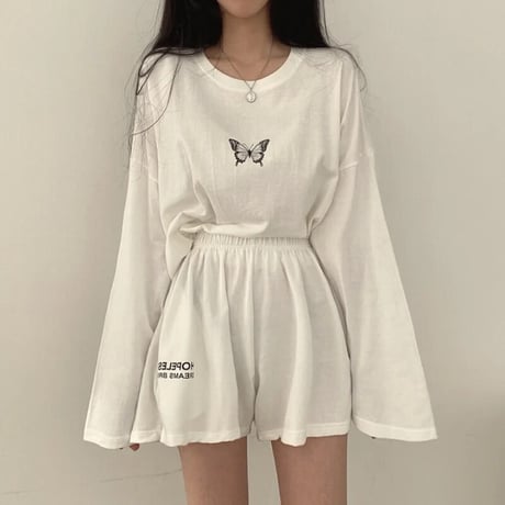 バタフライドロップスリーブ セットアップ 3色展開
