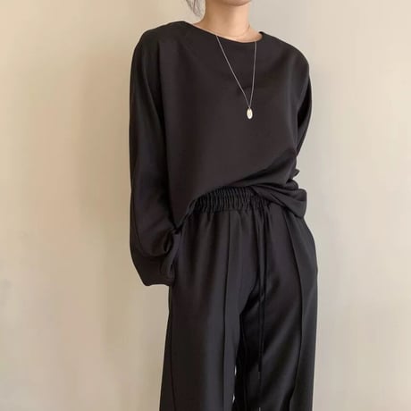 トップス タックパンツ セットアップ 2色展開