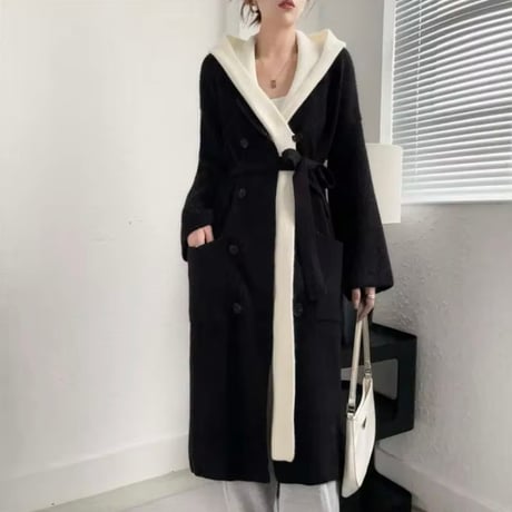 レイヤードロングニットカーディガン 3色展開