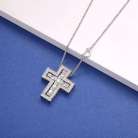 【Silver925】ダブルクロス モチーフネックレス 2色展開