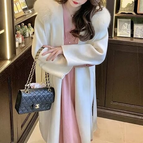 ウールファー ロングコート 3色展開